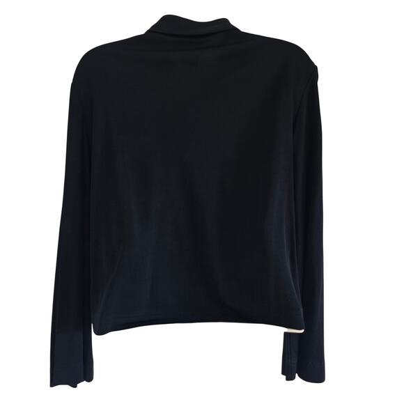 Vintage Fendi Polo Shirt Size 40/ M FF Logo Button Black Long Sleeve Cropped - Picture 3 of 8